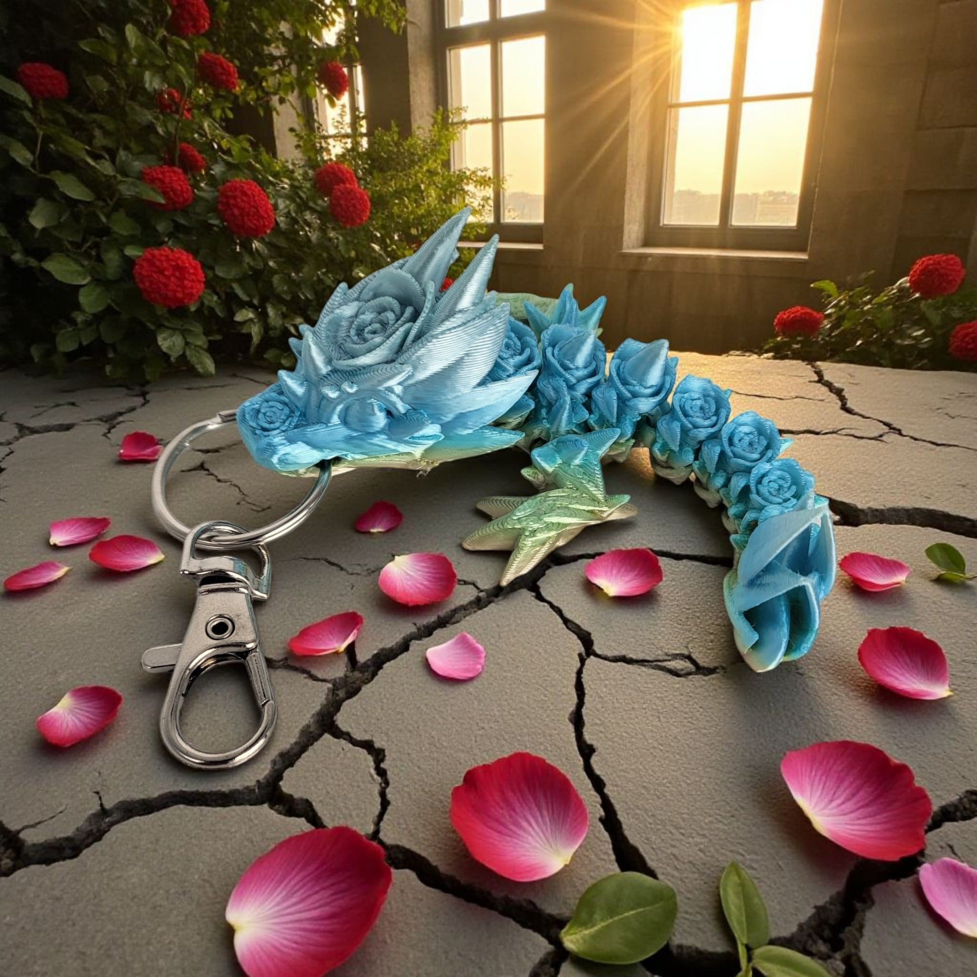 Rose Dragon Keyring