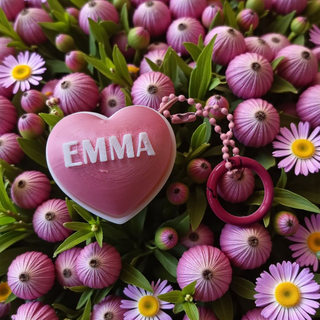 Personalised Heart Keyring Clicker