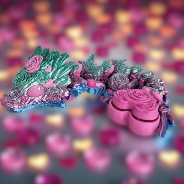 Baby Rose Heart Dragon - Aqua Sky