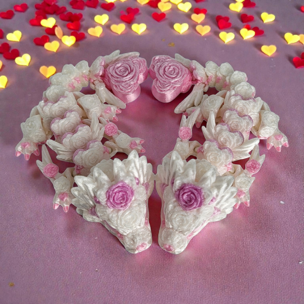 Baby Rose Heart Dragon - Silk White