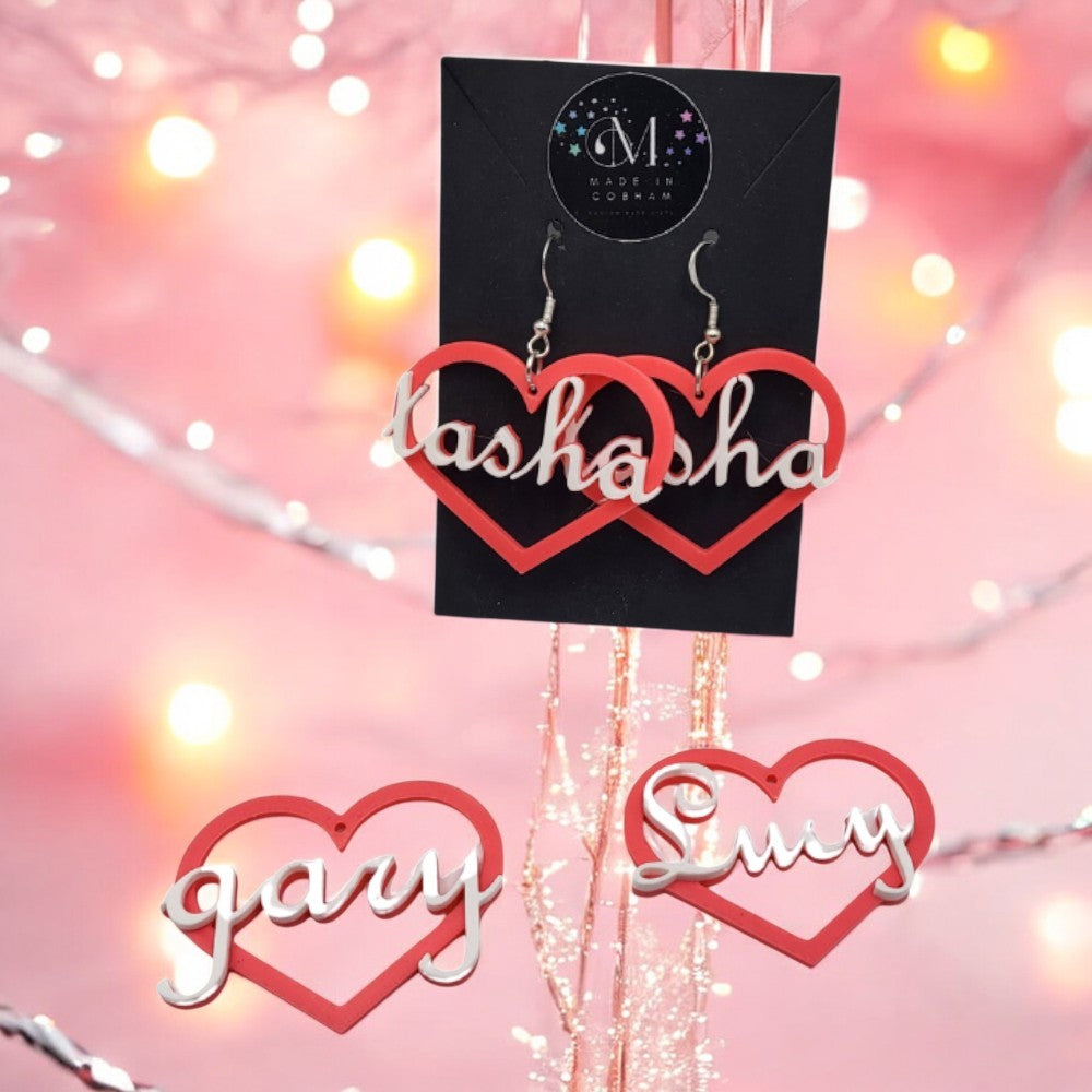 Personalised Heart Earrings