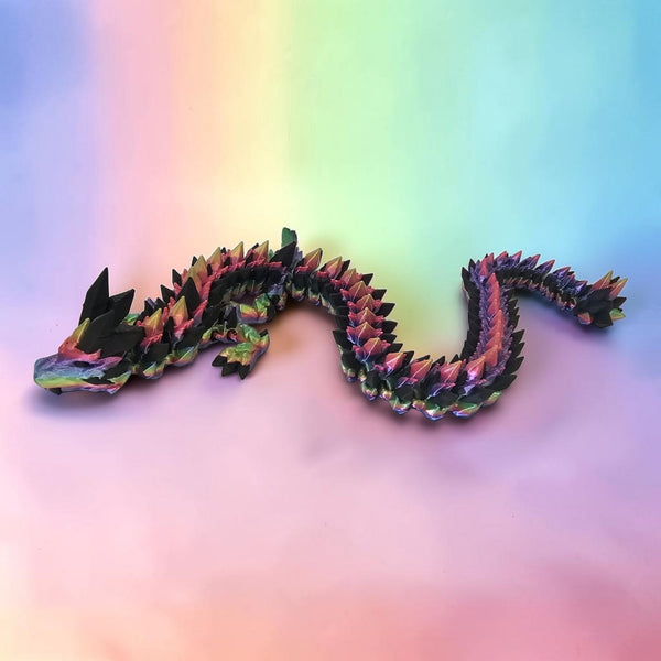 Two-Tone Crystal Dragon — 3D Printed Articulated Figurine