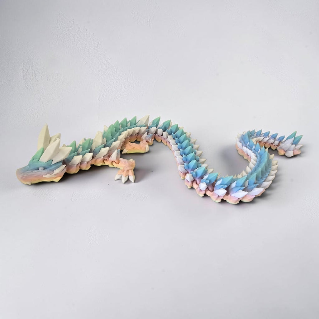 Two-Tone Crystal Dragon — 3D Printed Articulated Figurine